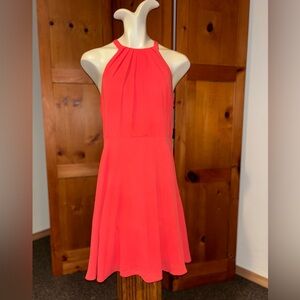 Express Red cocktail Fit And Flare Halter Dress size 10